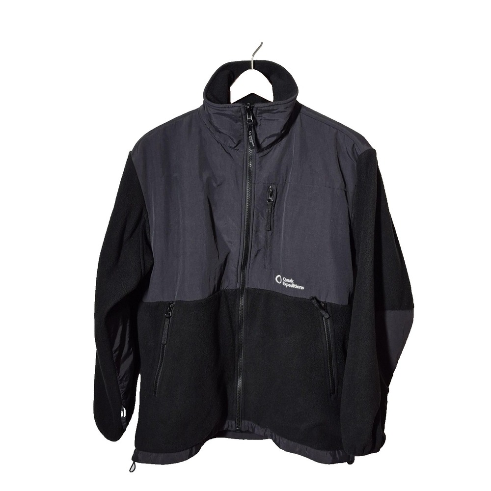 Quark Expeditions Fleece Jacket Mens M Black  Full Zip Outdoor Travel